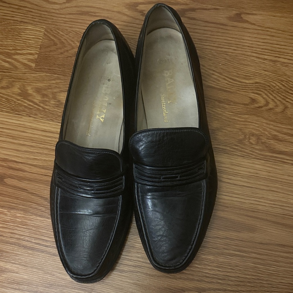 Bally Black Leather Loafers for Men